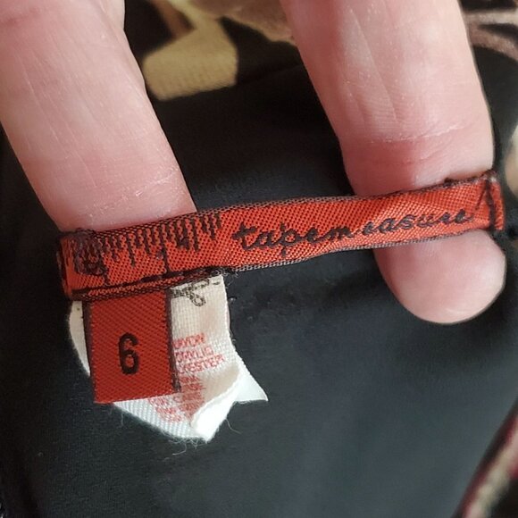 TapeMeasure Skirt Womens 6 Floral Black Pink Y2K 90s‎ Vintage Cottagecore - Picture 4 of 14